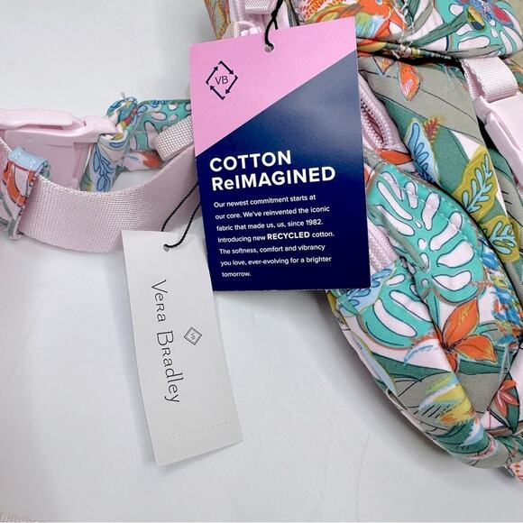NWT   Vera Bradley Women\'s Cotton Utility Sling Backpack, Rain Forest Canopy main image 7